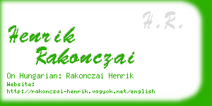 henrik rakonczai business card